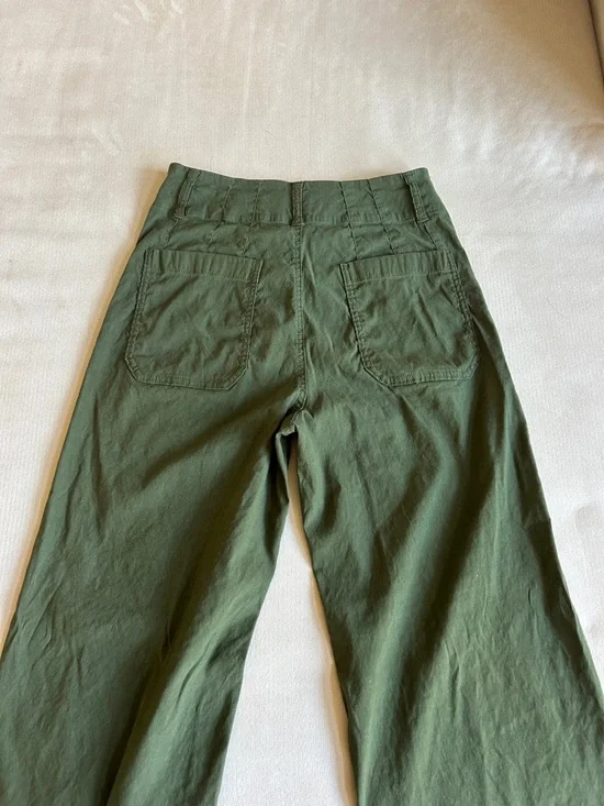 Anthropologie Maeve The Colette Crop Wide-Leg high-rise Pants size 28 Petite - Picture 6 of 11